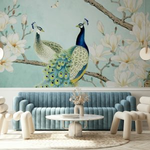 Chinese Peacock Magnolia Wallpaper