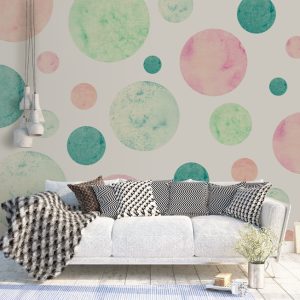 Geometric Colorful Circle Vintage Removable Wallpaper