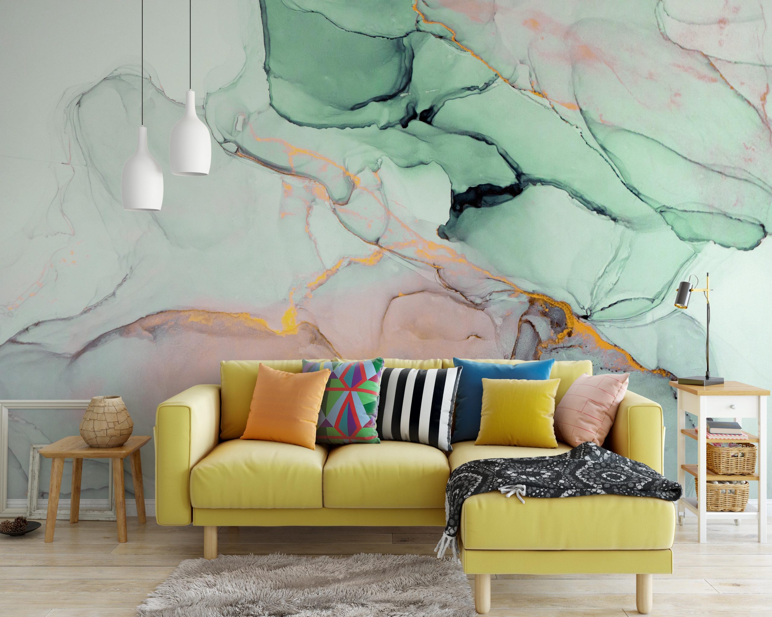 Abstract Colorful Ink Paint Removable Wallpaper 3 Abstract Colorful Ink Paint Removable Wallpaper