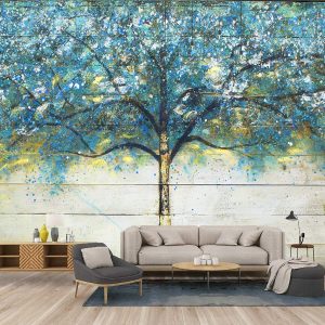 Oil painting Colorful Tree and Branches Removable Wallpaper