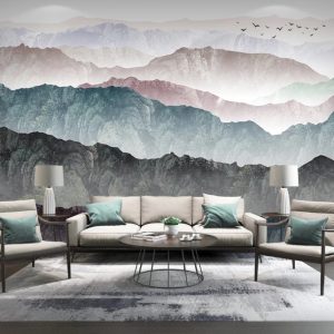 Landspace Mountains Artistic Design Removable Wallpaper
