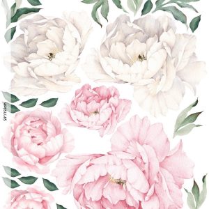 28 Piece Peony Flowers Wall Decal Set