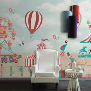 Red Circus Amusement Park Wallpaper