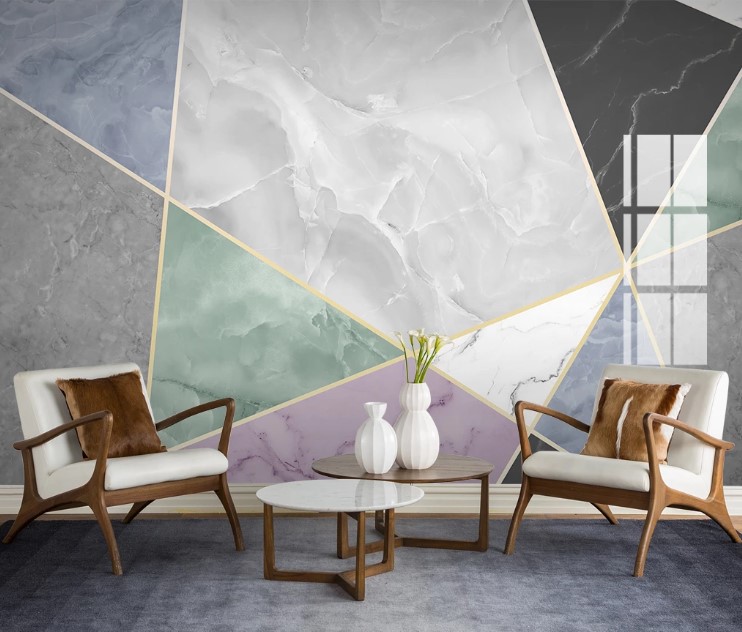 Geometric Triangle Shapes Marble Removable Wallpaper 2 Geometric Triangle Shapes Marble Removable Wallpaper