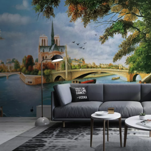 Watercolor Historical City View Ancient Architecture Removable Wallpaper