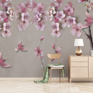 3D Cherry Blossom Oil Painting Flower Wallpaper