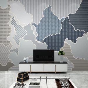 Colorful Continental Shaped Abstract Patterns Background Removable Wallpaper