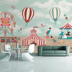 Red Circus Amusement Park Wallpaper