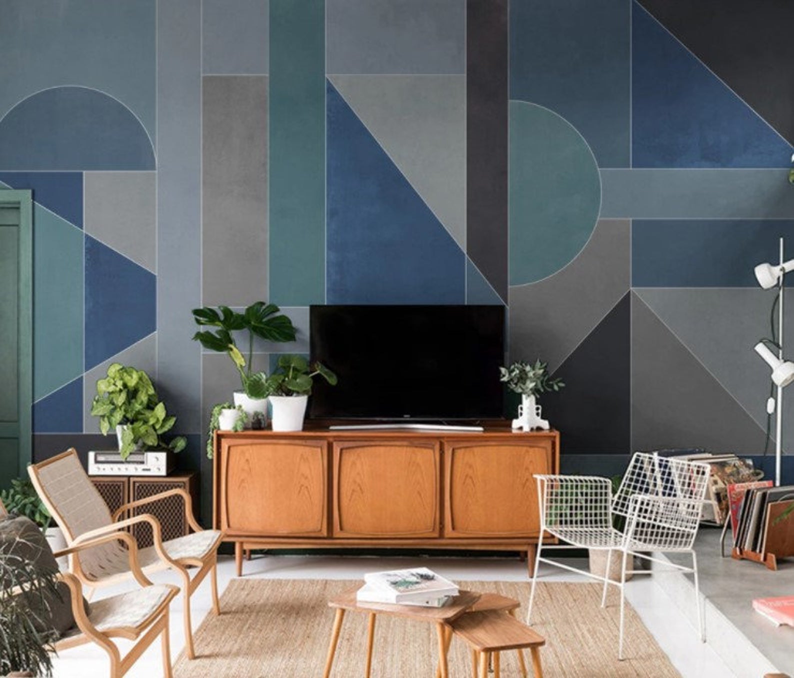 Geometric Shapes Half Circle Trapezoid Removable Wallpaper 3 Geometric Shapes Half Circle Trapezoid Removable Wallpaper