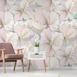 Poppy Flower Watercolor Vintage Wallpaper