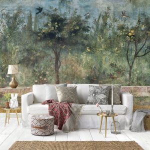 Vintage Forest Lemon Trees Natural Removable Wallpaper