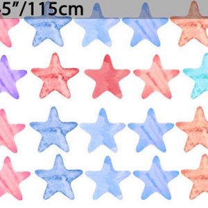 84 Pieces Watercolor Stars Removable Peel n Stick Wall Decal