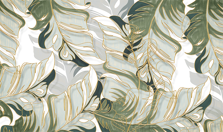 Leaf Abstract Modern Design Removable Wallpaper 8 Leaf Abstract Modern Design Removable Wallpaper