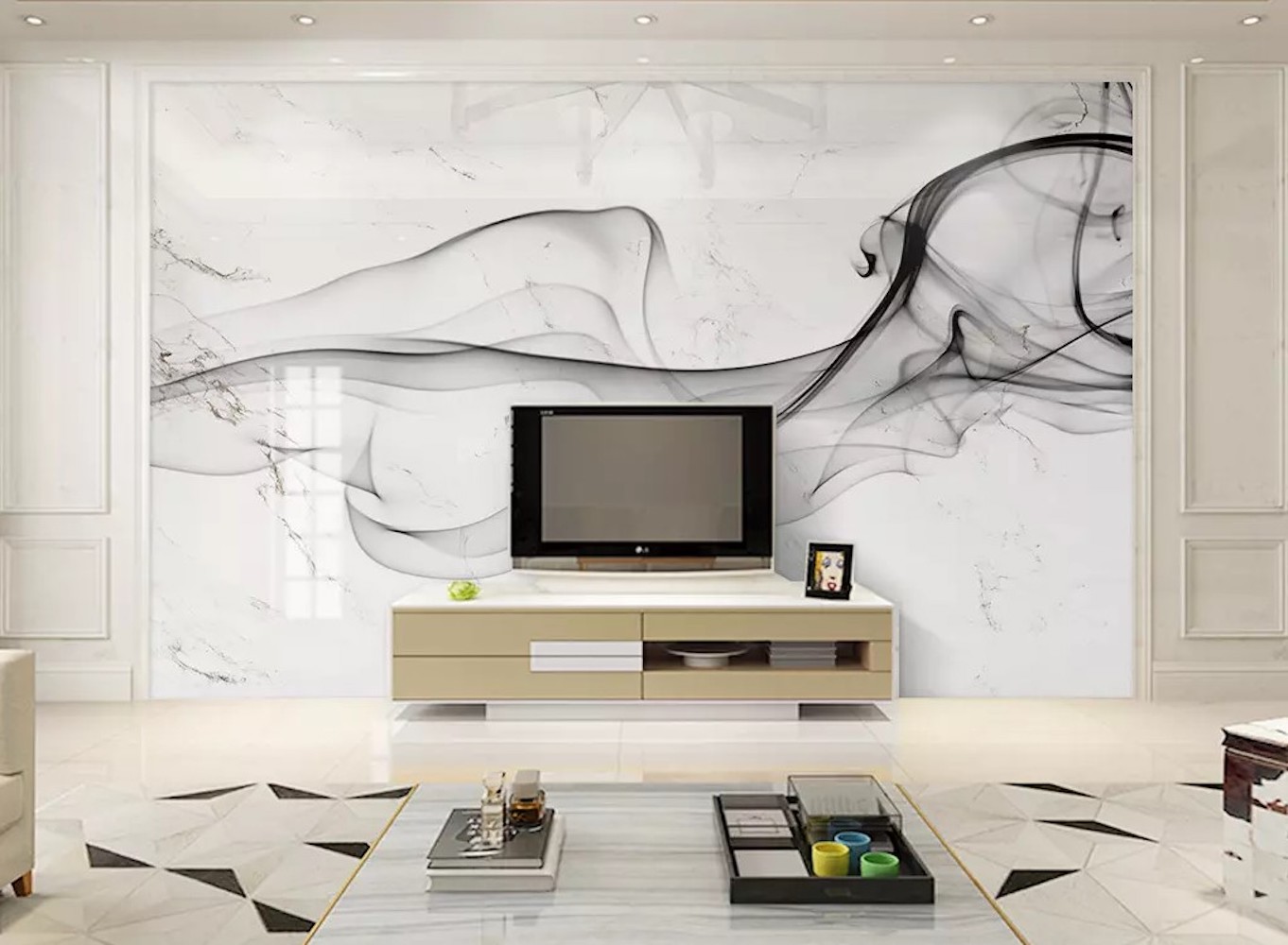 Dark Smokes Marble Pattern Modern Removable Wallpaper 2 Dark Smokes Marble Pattern Modern Removable Wallpaper