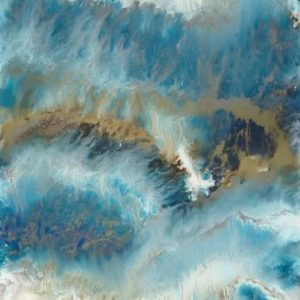 Blue Brown Brush Watercolor Splash Wallpaper