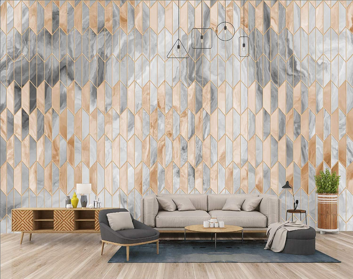 Gold Geometric Pattern Black Marble Modern Removable Wallpaper 2 Gold Geometric Pattern Black Marble Modern Removable Wallpaper