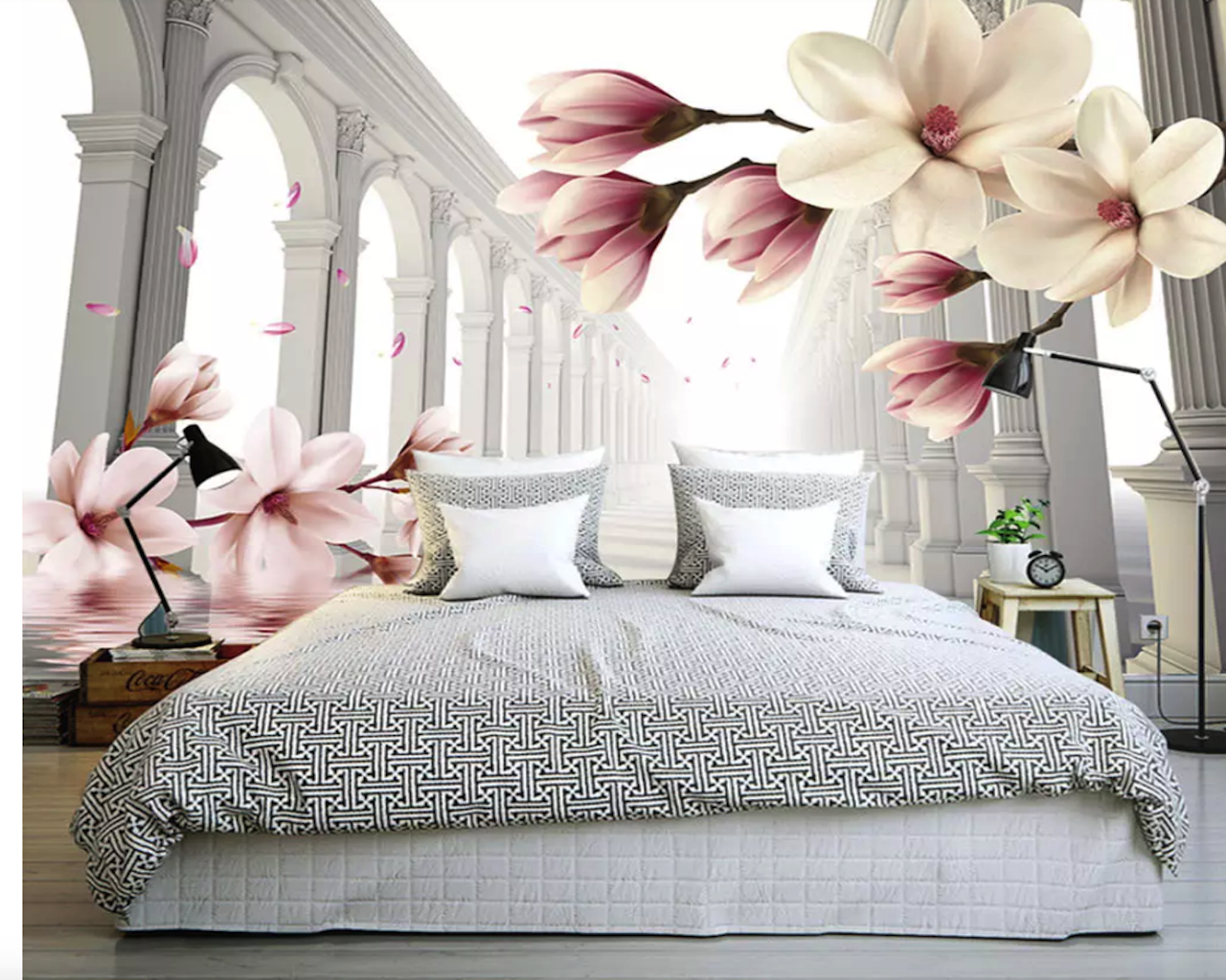 3D Magnolia Flower Abstract Column Wallpaper 1 3D Magnolia Flower Abstract Column Wallpaper