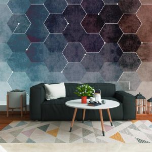 Minimalistic Scandinavian Design Dark Hexagon Geometric Removable Wallpaper