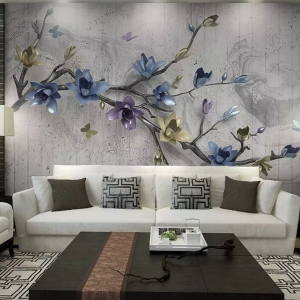 3D Dark Floral Magnolia Blossom Classic Removable Wallpaper