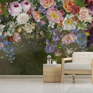 Colorful Garden Flowers Removable Wallpaper