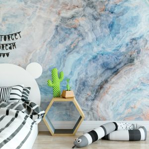 Blue Smokes Contemporary Fogs Wallpaper