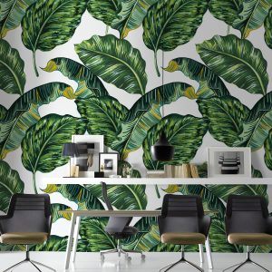Banana Leaf Tropical Leaves Exotic Removable Wallpaper