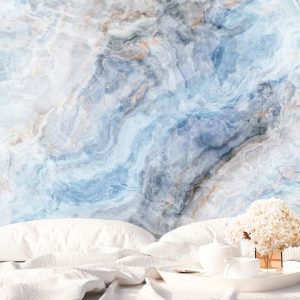 Blue Smokes Contemporary Fogs Wallpaper