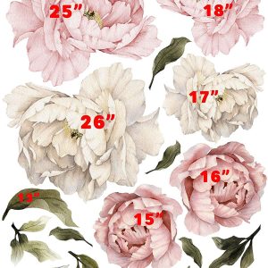 20 Piece Peonies Wall Decal Set