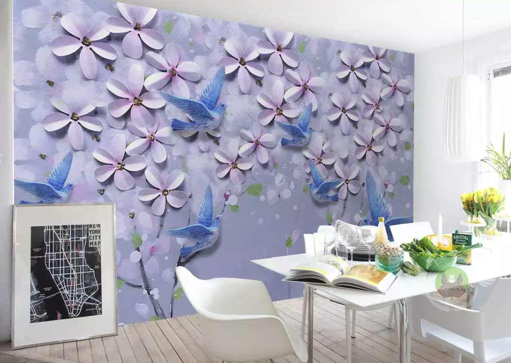 3D Embossed Daisy Floral REMOVABLE Wallpaper 2 3D Embossed Daisy Floral REMOVABLE Wallpaper