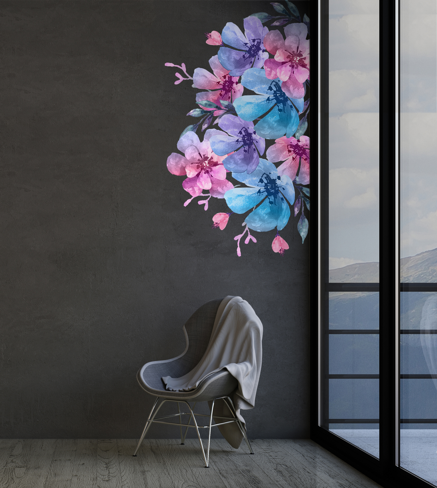 8 Big Gardenia Flower Wall Decal 1 8 Big Gardenia Flower Wall Decal