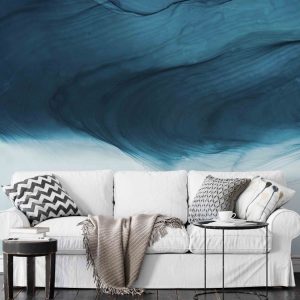 Brush Dark Blue Splash Abstract Wallpaper