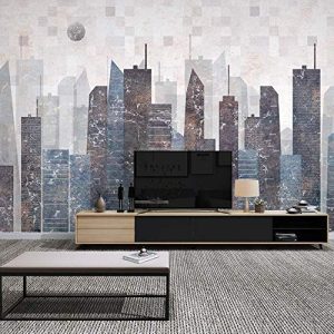 Retro Geometric Cityscape City Wallpaper