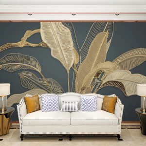 Big Autumn Leaves Modern Design Removable Wallpaper