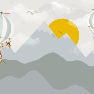 Sunrise Hot Air Balloon Mountain Wallpaper