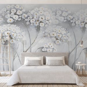 White Flower Watercolor Paint Wallpaper