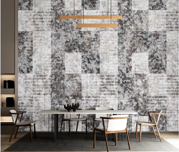 Geometric Square Gray Abstract Design Removable Wallpaper 1 Geometric Square Gray Abstract Design Removable Wallpaper