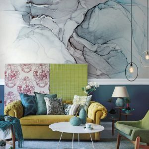 Colorful Illustration Ink Paint Abstract Removable Wallpaper