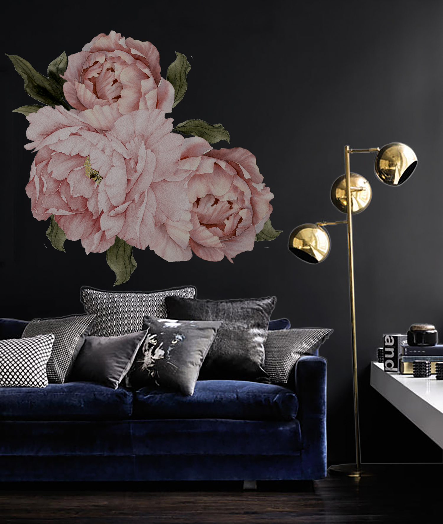 Pink Peonies Bouquet Flower Wall Decal 1 Pink Peonies Bouquet Flower Wall Decal