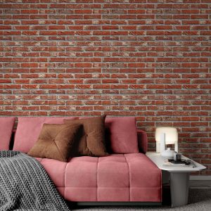 Red Brick Wall Background Construction Removable Wallpaper
