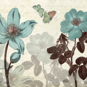Retro Blue Rose American Style Flower Wallpaper