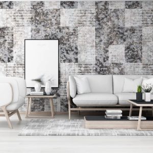 Geometric Square Gray Abstract Design Removable Wallpaper