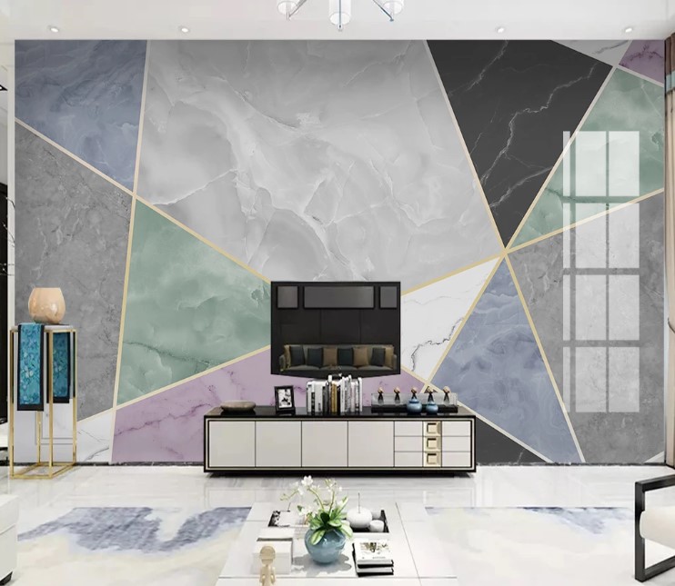 Geometric Triangle Shapes Marble Removable Wallpaper 5 Geometric Triangle Shapes Marble Removable Wallpaper