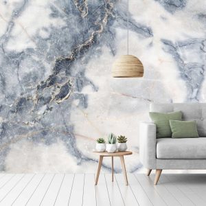 Gray Stone Light Marble Texture Removable Wallpaper