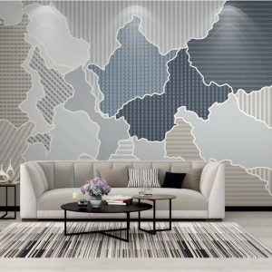 Colorful Continental Shaped Abstract Patterns Background Removable Wallpaper