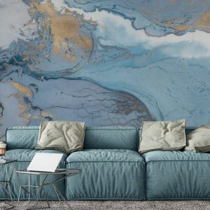 Abstract Waves Nordic Art Wallpaper