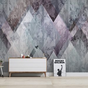 Dark Geometric Triangle Pattern Removable Wall Mural