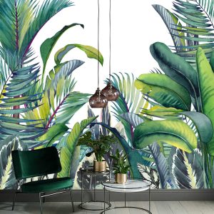 Tropical Banana Palm Trees Banana Leaves Removable Wallpaper