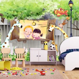 3D Cartoon Forest Cute Animals Kids Wallpaper
