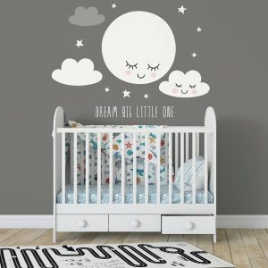 Smiling Cloud and Moon Wall Decal