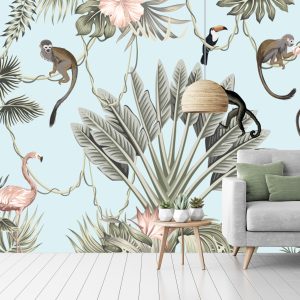 Animals Jungle Habitat Background Removable Wallpaper